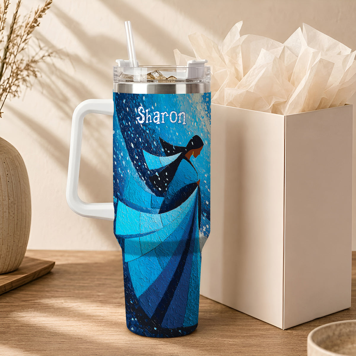 Winter Wind Woman Personalized Tumbler