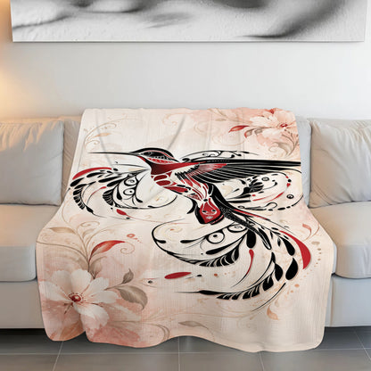 Crimson Hummingbird Flight Personalized Premium Blanket