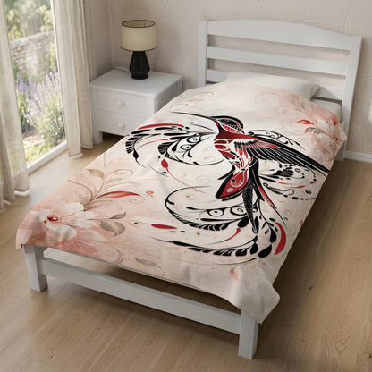 Crimson Hummingbird Flight Personalized Premium Blanket