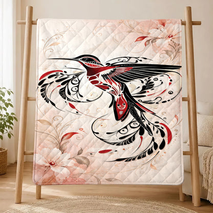 Crimson Hummingbird Flight Personalized Premium Blanket