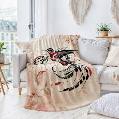 Crimson Hummingbird Flight Personalized Premium Blanket