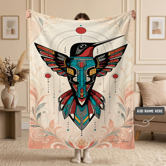 Celestial Hummingbird Legacy Personalized Premium Blanket