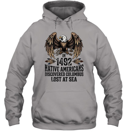IN 1492 NATIVE AMERICANS DISCOVERED COLUMBUS LOST AT SEA