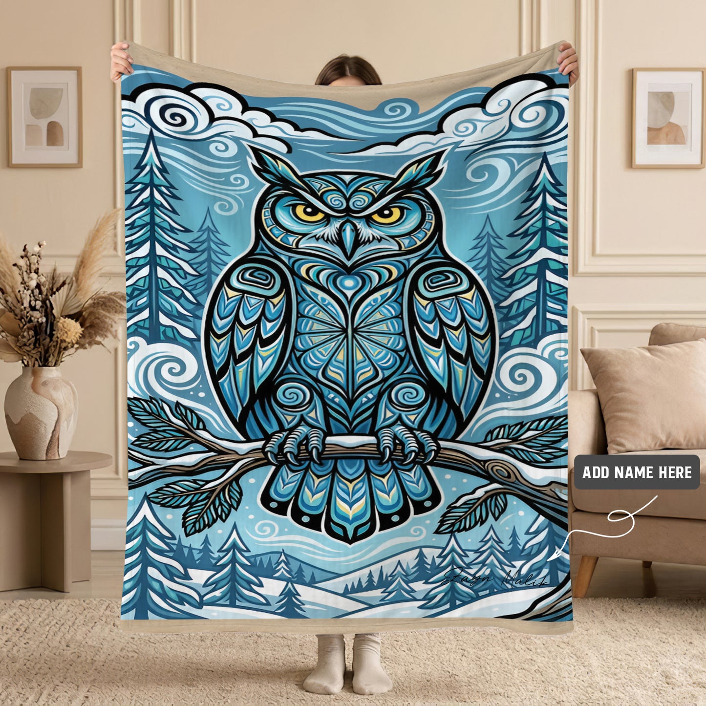 Owl Legacy Personalized Premium Blanket