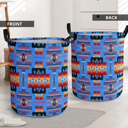 Navy Tribes Pattern Laundry Basket 8 NBD