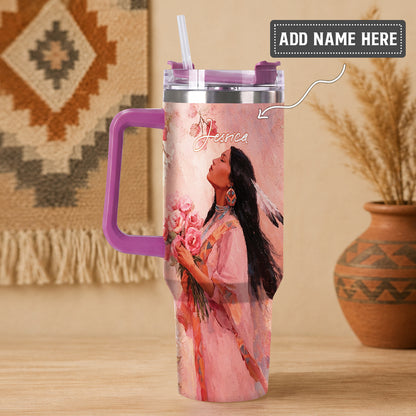 Rose Woman Elegance Personalized Tumbler