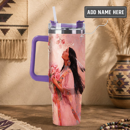 Rose Woman Elegance Personalized Tumbler