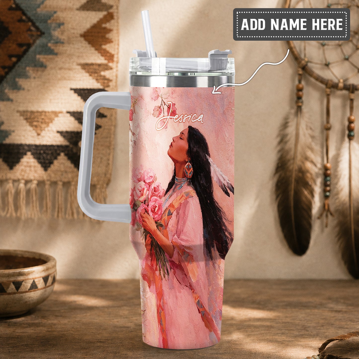 Rose Woman Elegance Personalized Tumbler