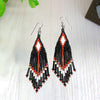 SALE 50% OFF -  Black Seed Bead Pattern Beaded Handmade Earrings For Women