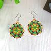 SALE 50% OFF - Cute Round Green Beaded Handmade Earrings For Women