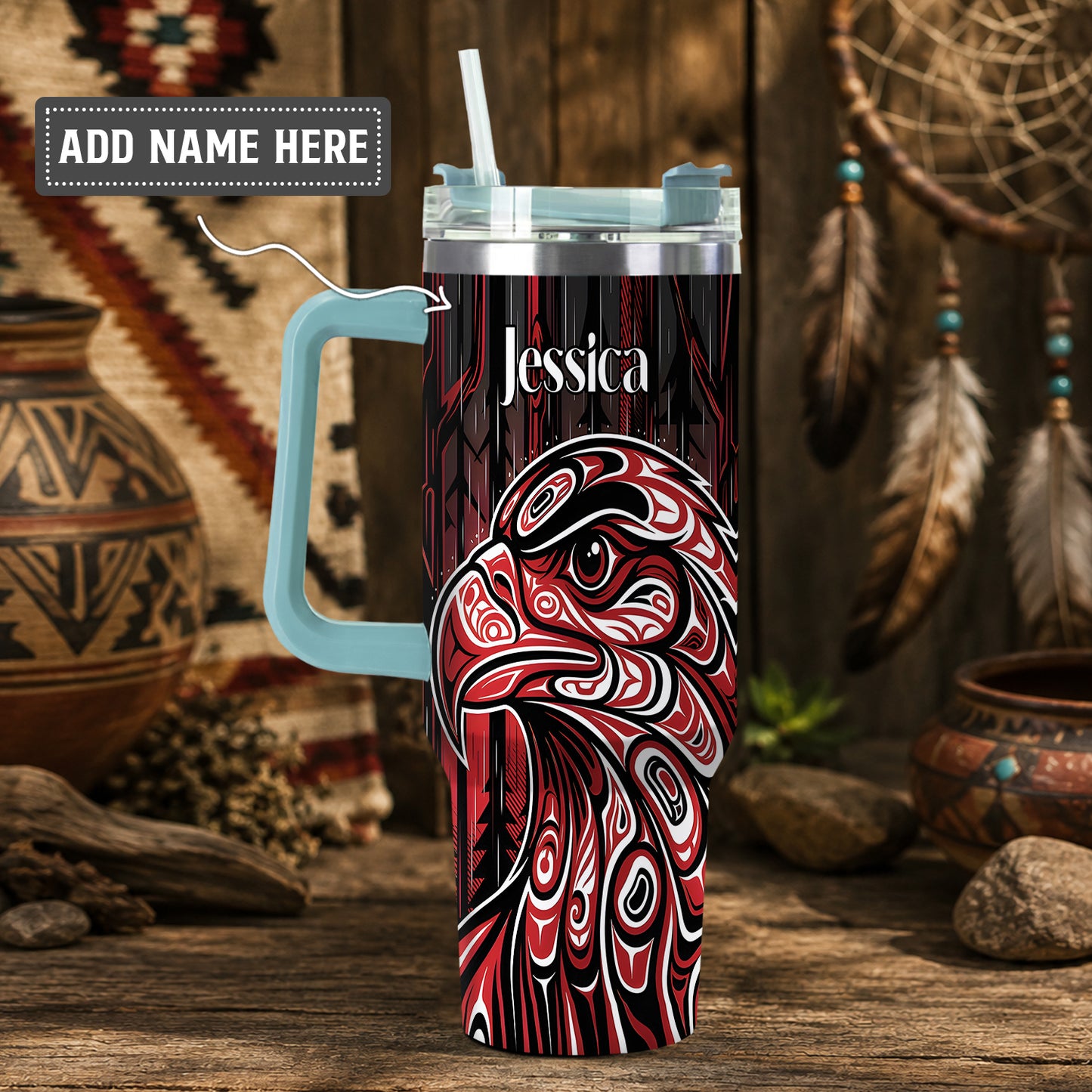 Red Eagle Guardian Personalized Tumbler