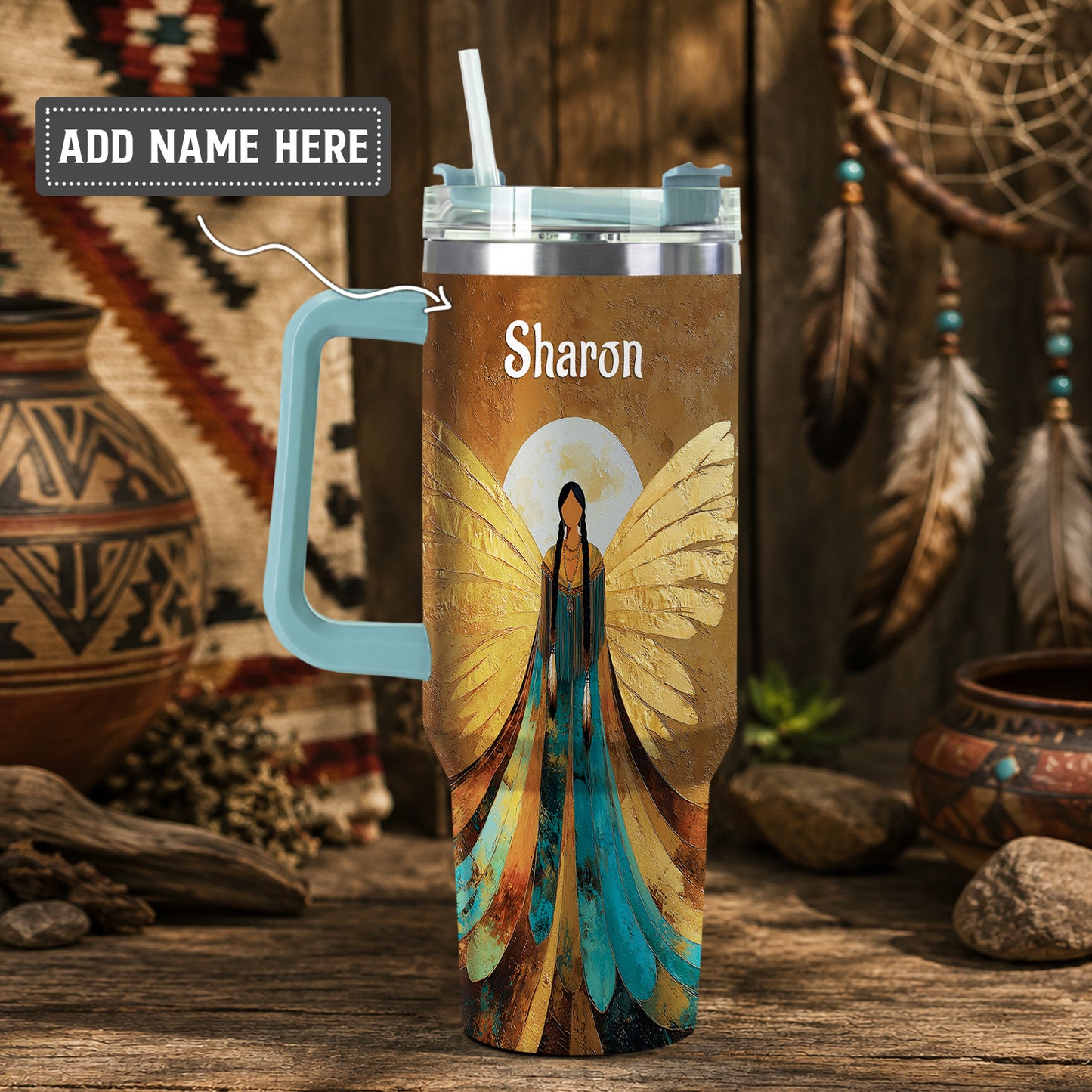 Golden Winged Grace Personalized Tumbler