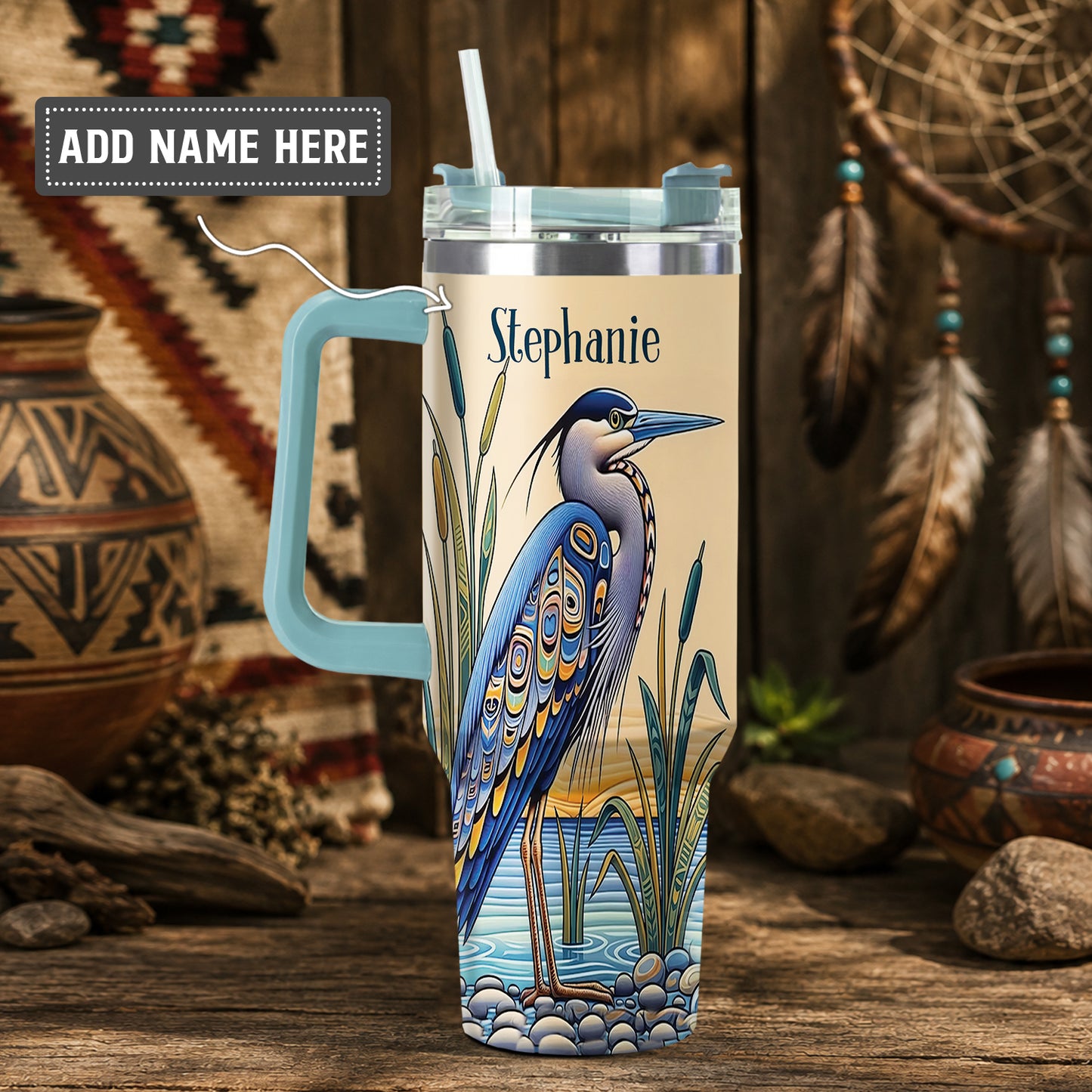Spirit of the Heron Personalized Tumbler