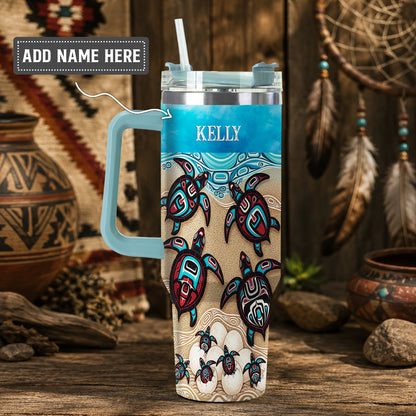 Sea Turtle Sacred Journey Personalized Tumbler