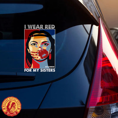 I Wear Red For My Sisters Car Decal