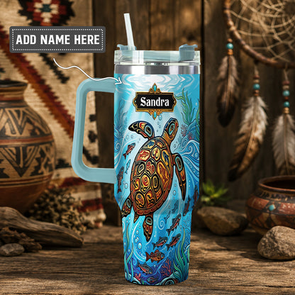 Sacred Turtle Ocean Personalized Tumbler