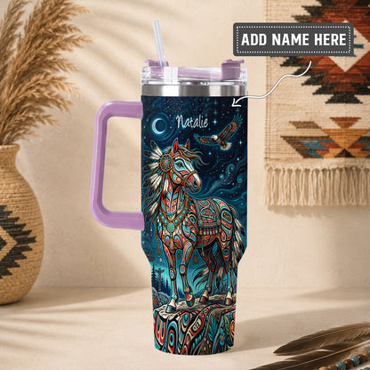 Moonlit Horse Legacy Personalized Tumbler
