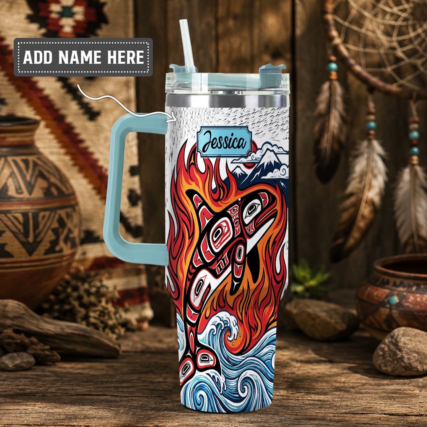 Orca Wave Journey Personalized Tumbler