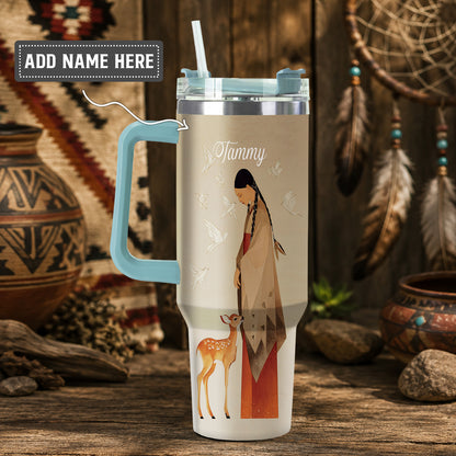 Sacred Woman Deer Spirit Personalized Tumbler