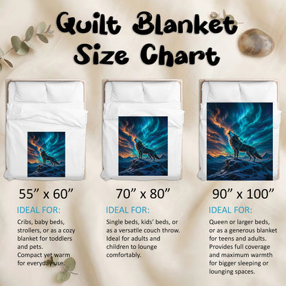 Celestial Wolf Howl Personalized Premium Blanket