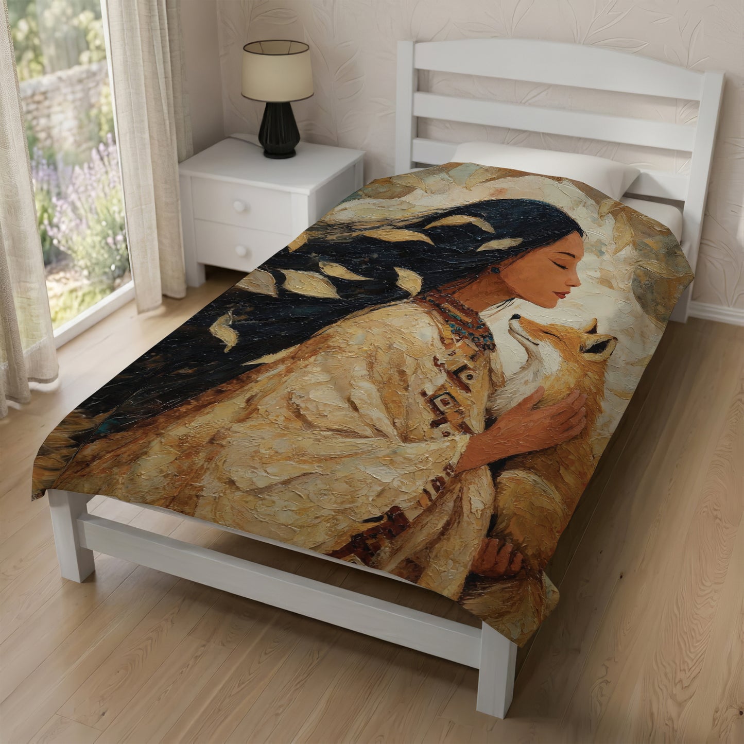 Whispering Fox Woman Personalized Premium Blanket