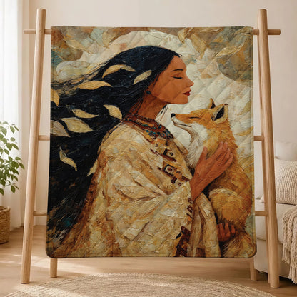 Whispering Fox Woman Personalized Premium Blanket