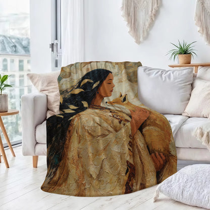 Whispering Fox Woman Personalized Premium Blanket