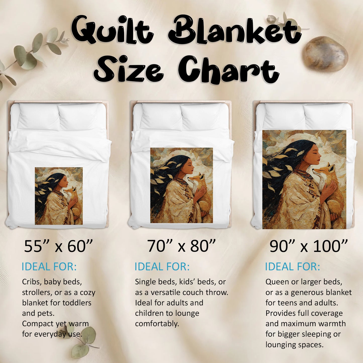 Whispering Fox Woman Personalized Premium Blanket