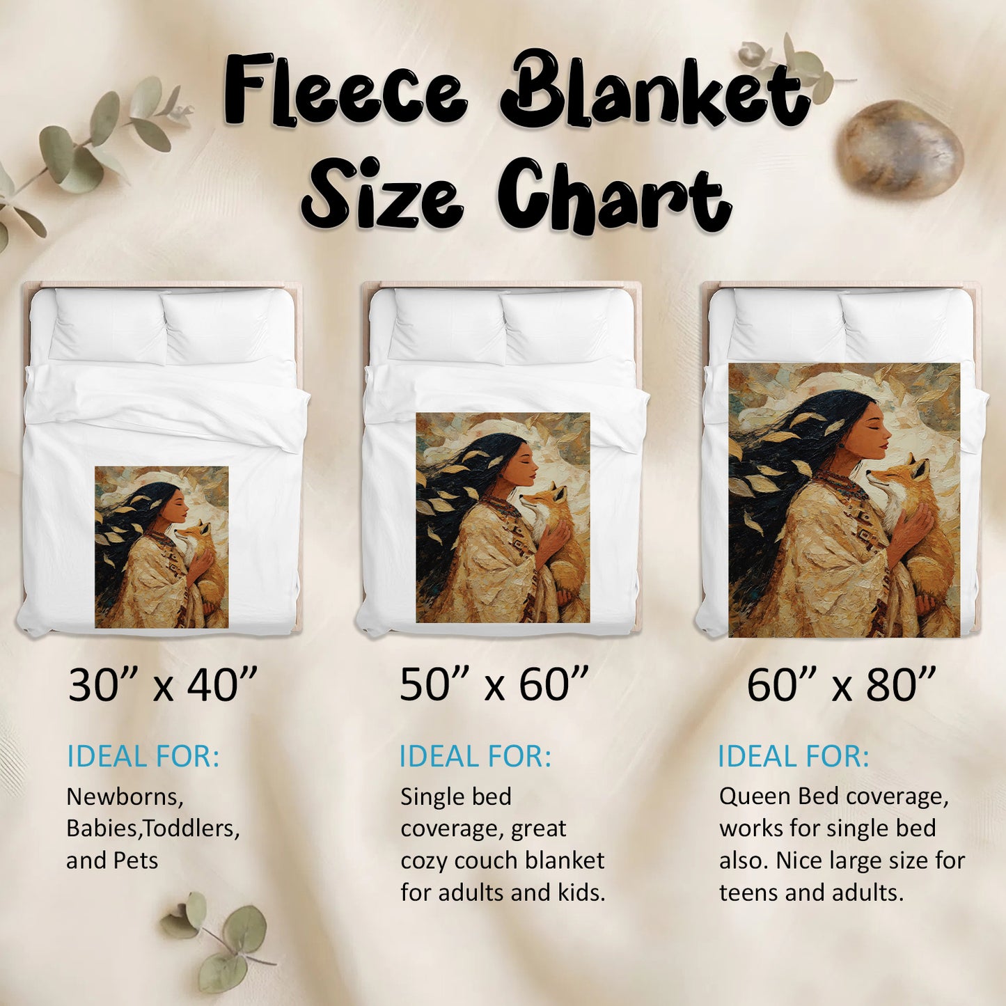 Whispering Fox Woman Personalized Premium Blanket