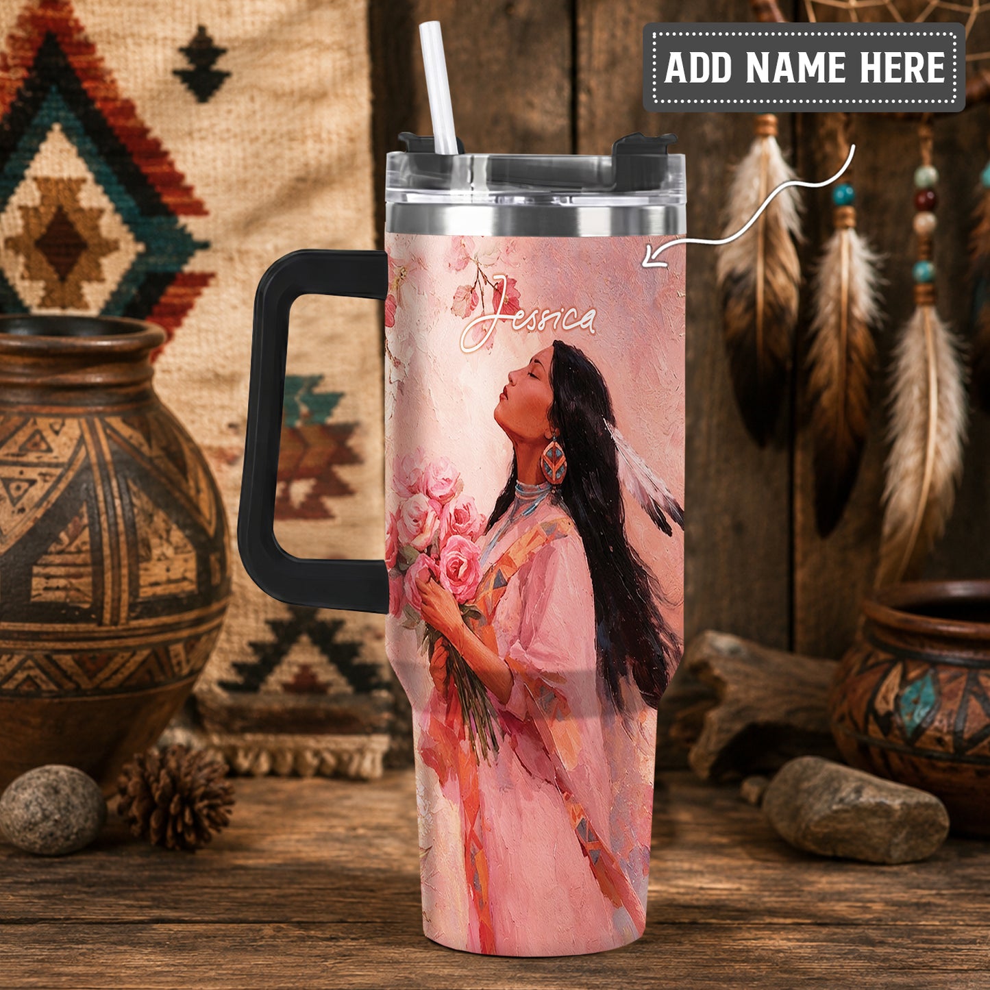 Rose Woman Elegance Personalized Tumbler