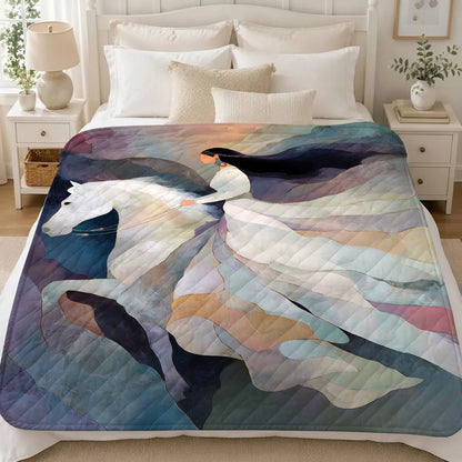 Ivory Horse Harmony Personalized Premium Blanket