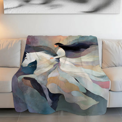 Ivory Horse Harmony Personalized Premium Blanket
