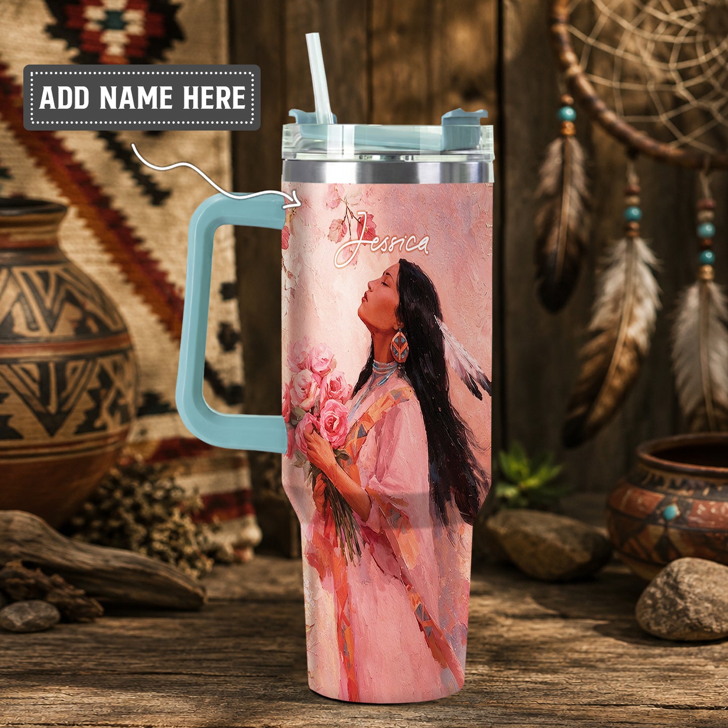Rose Woman Elegance Personalized Tumbler
