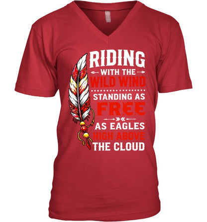 RIDING WITH THE WILD WIND STANDING AS FREE AS EAGLES HIGH ABOVE THE CLOUD