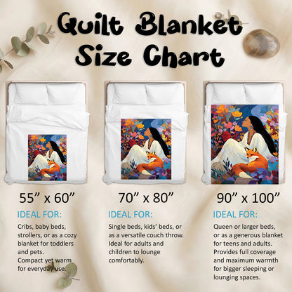 Autumn Fox Woman Personalized Premium Blanket