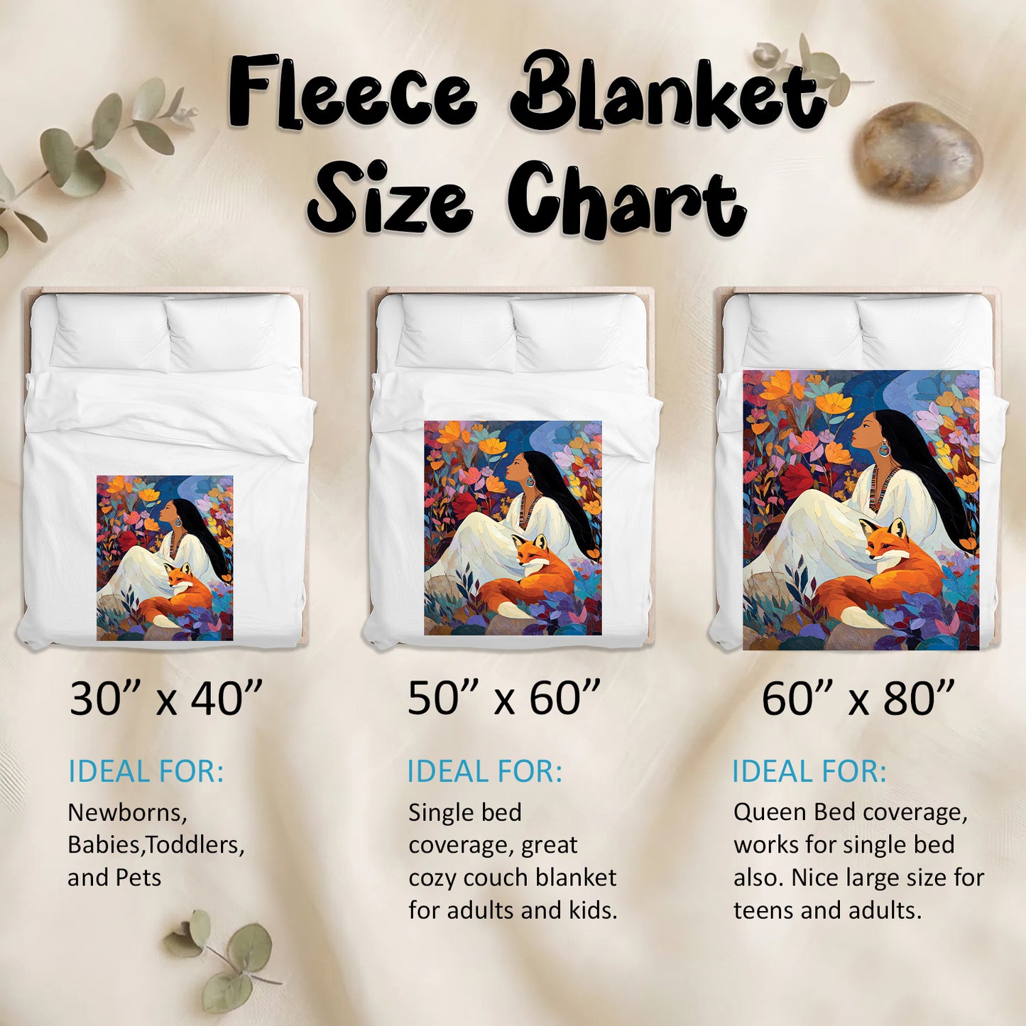 Autumn Fox Woman Personalized Premium Blanket
