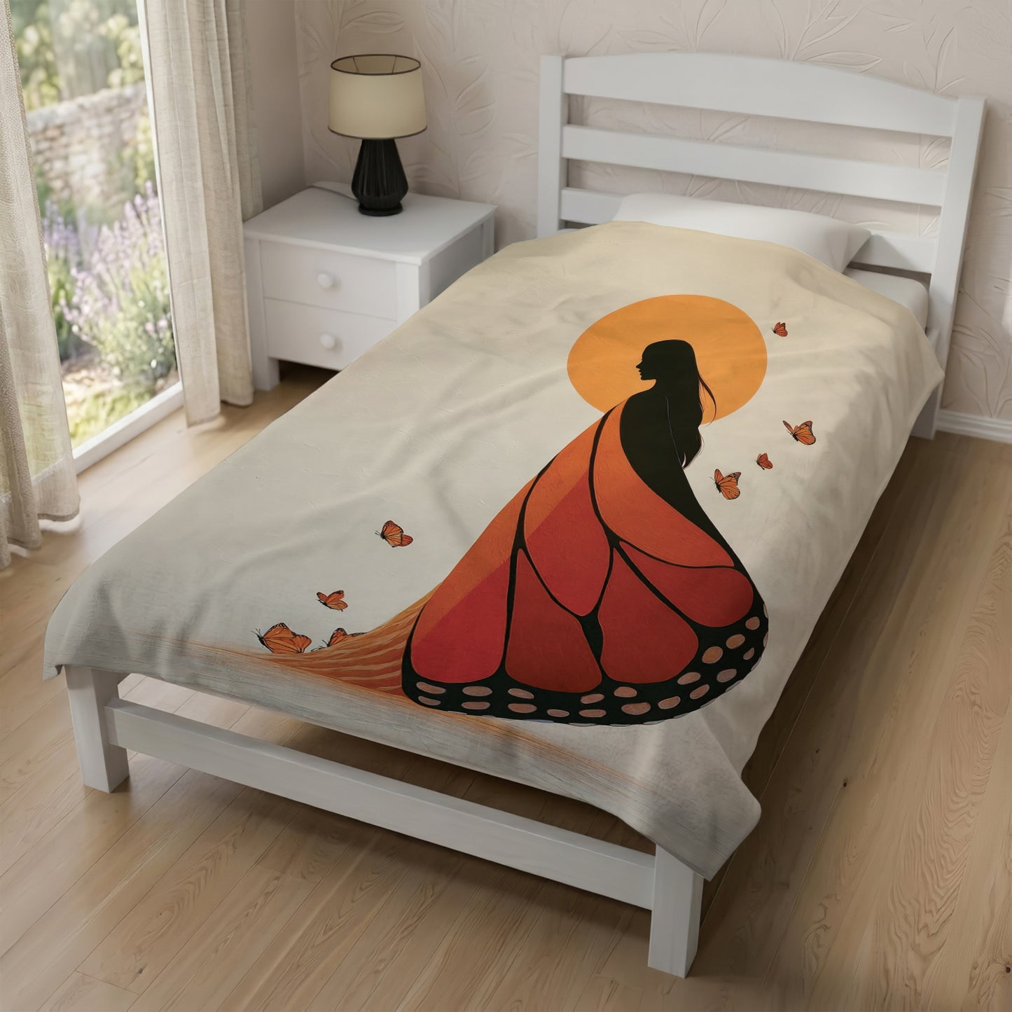Amber Butterfly Woman Personalized Premium Blanket