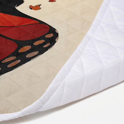 Amber Butterfly Woman Personalized Premium Blanket