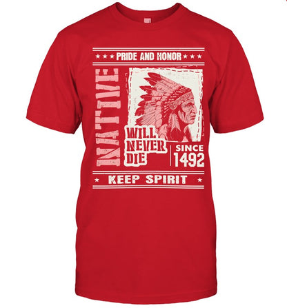 PRIDE AND HONOR WILL NEVER DIE SINCE 1492 KEEP SPIRIT