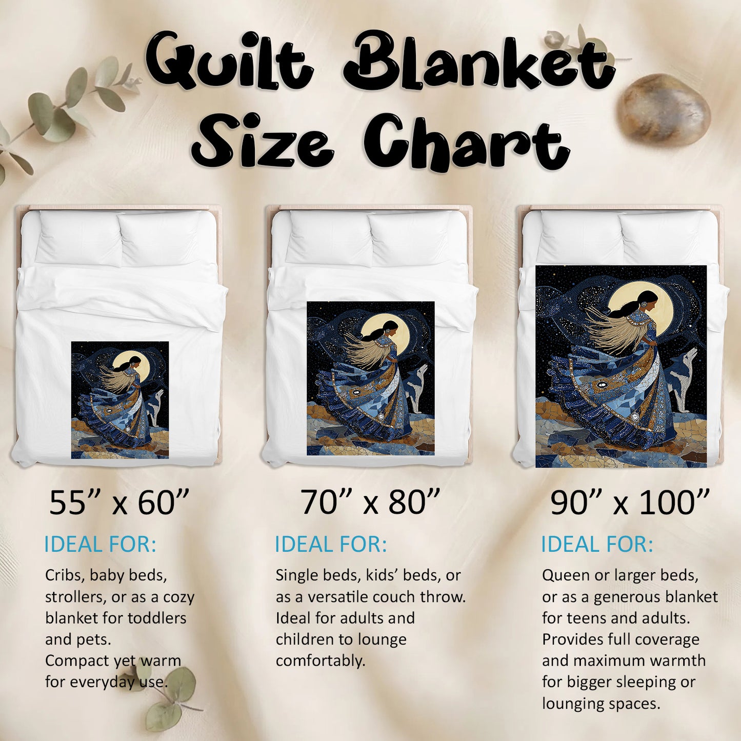 Moonlit Wolf Woman Personalized Premium Blanket