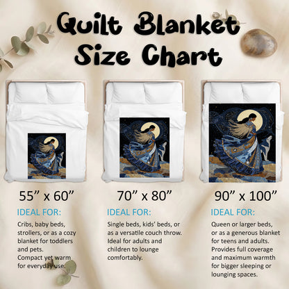 Moonlit Wolf Woman Personalized Premium Blanket