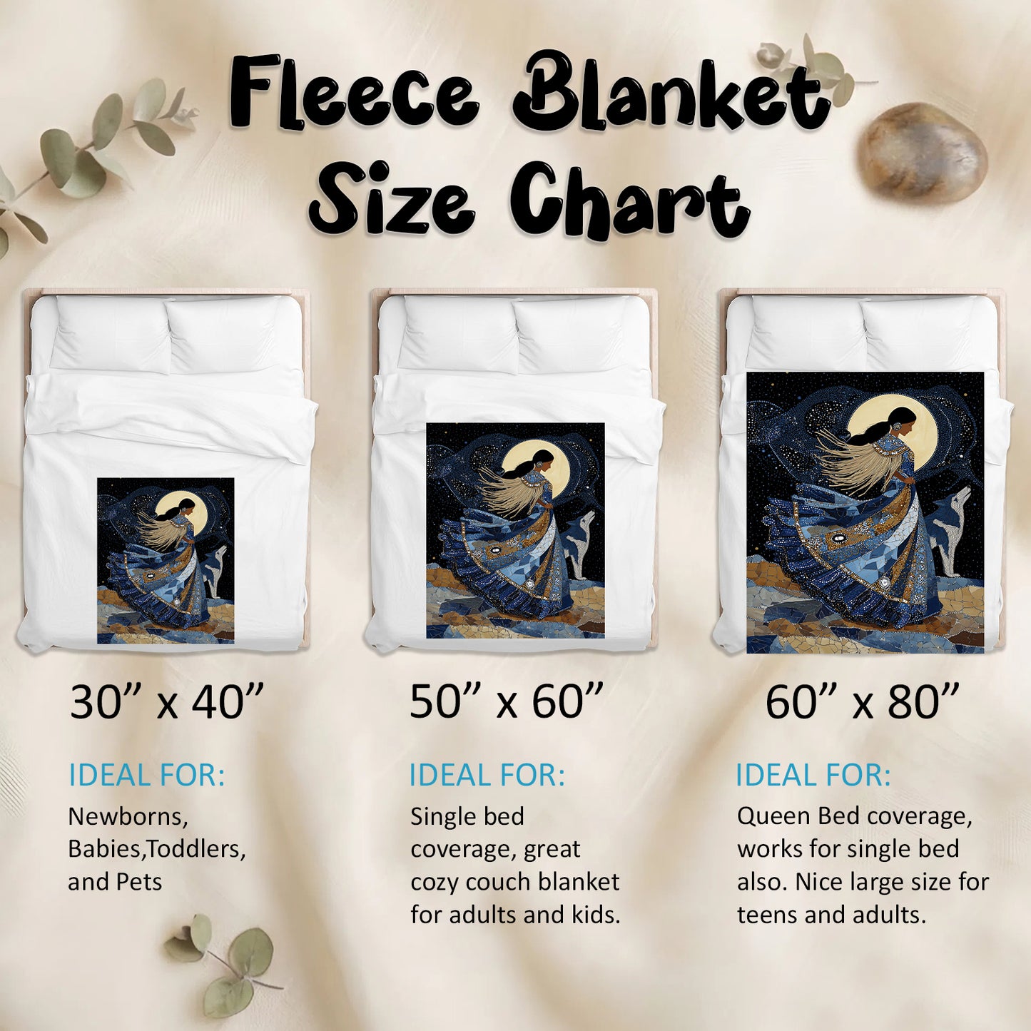 Moonlit Wolf Woman Personalized Premium Blanket
