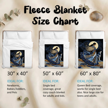 Moonlit Wolf Woman Personalized Premium Blanket