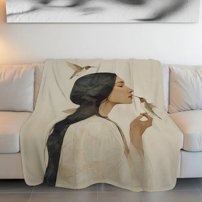 Hummingbird Gentle Muse Personalized Premium Blanket