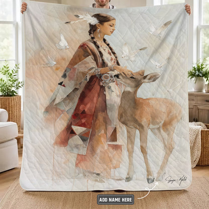 White Deer Heritage Personalized Premium Blanket