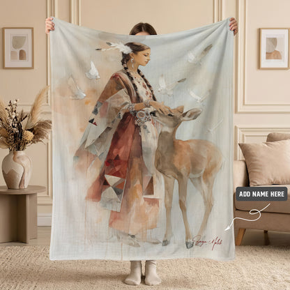 White Deer Heritage Personalized Premium Blanket