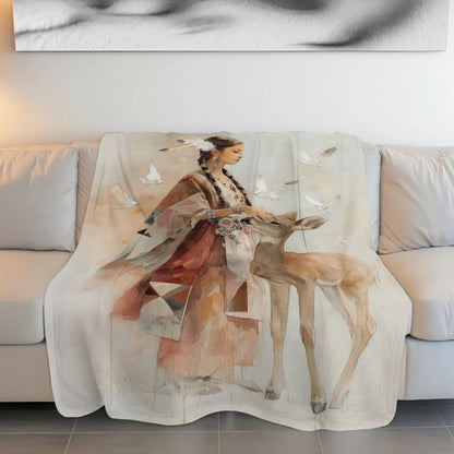 White Deer Heritage Personalized Premium Blanket