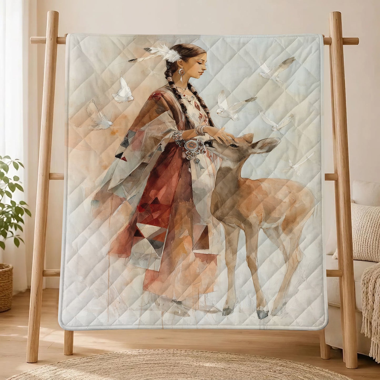 White Deer Heritage Personalized Premium Blanket