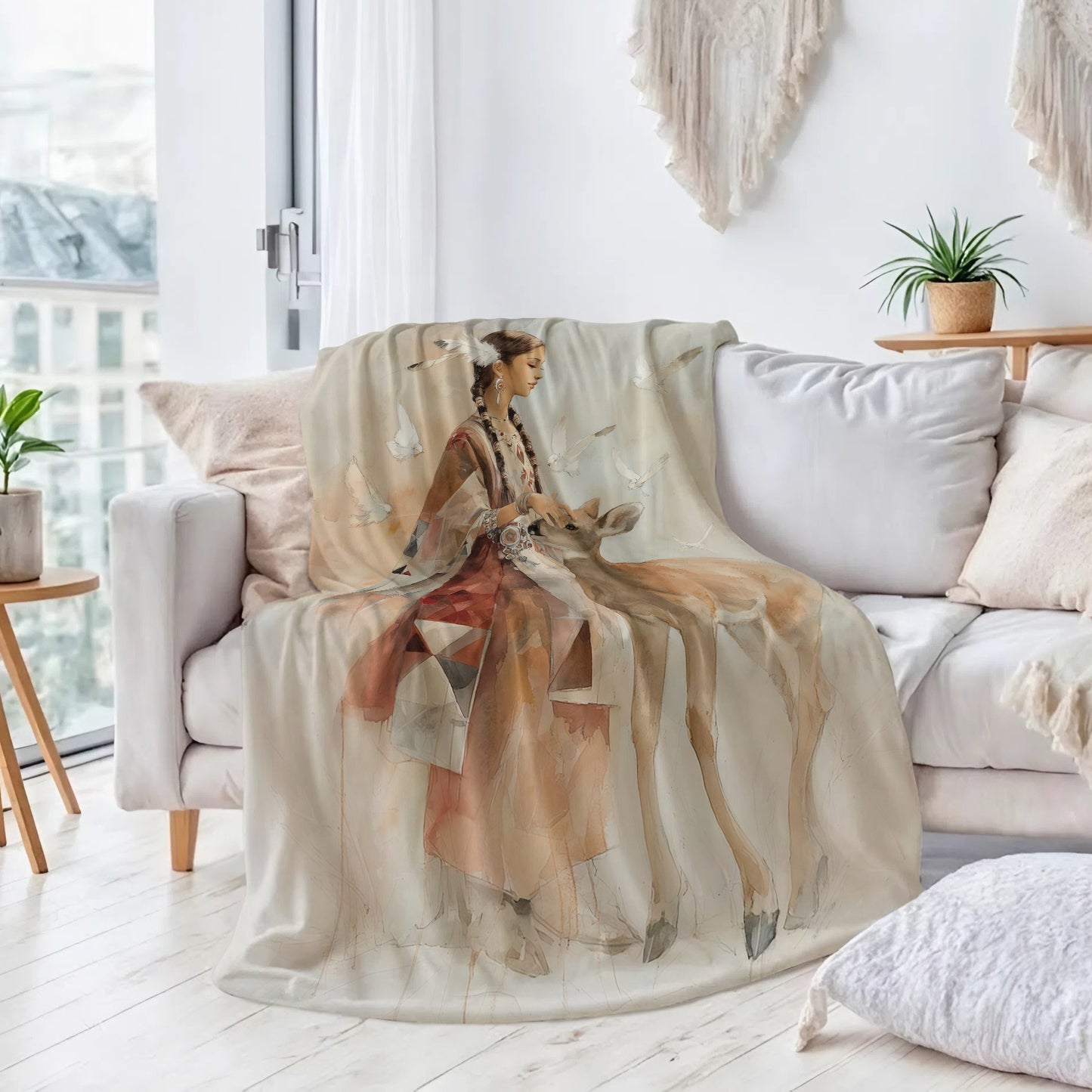 White Deer Heritage Personalized Premium Blanket