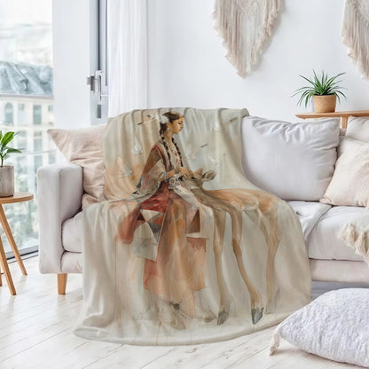 White Deer Heritage Personalized Premium Blanket